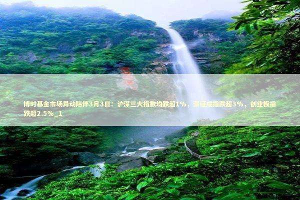 博时基金市场异动陪伴3月3日：沪深三大指数均跌超1%，深证成指跌超3%，创业板指跌超2.5%_1