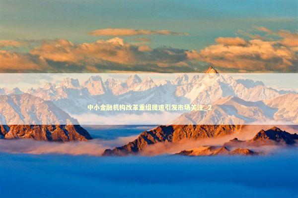 中小金融机构改革重组提速引发市场关注_2