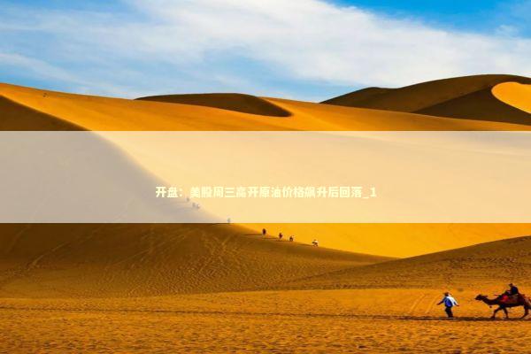 开盘：美股周三高开原油价格飙升后回落_1